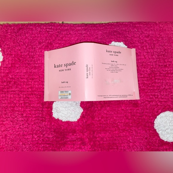 🎉HP🎉New! Kate Spade Cotton Dot Accent Rug in Hot Pink/White💕🤍21”x34” - Picture 3 of 11